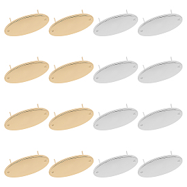 16 наборы 2 цвета цинковый сплав сумки декоративные застежки, штамповка пустых тегов, с шайбой, овальные
