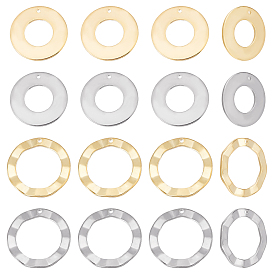 24 шт 4 стиль 201 подвески из нержавеющей стали, кольцо