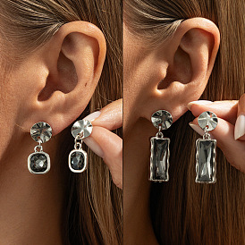 День святого Валентина 304 Серьги-кольца из нержавеющей стали и сплава, с акриловой, сердце