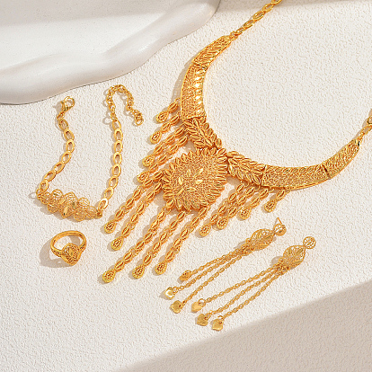 Ближневосточный свадебный сплав колос пшеницы браслеты и серьги и ожерелья и кольца наборы для свадьбы