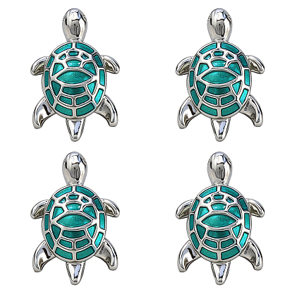 4Pcs Turtle Brass Enamel Lapel Pin Backs for Backpack Clothes