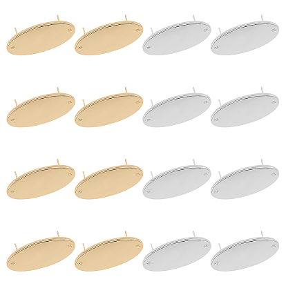 16 наборы 2 цвета цинковый сплав сумки декоративные застежки, штамповка пустых тегов, с шайбой, овальные
