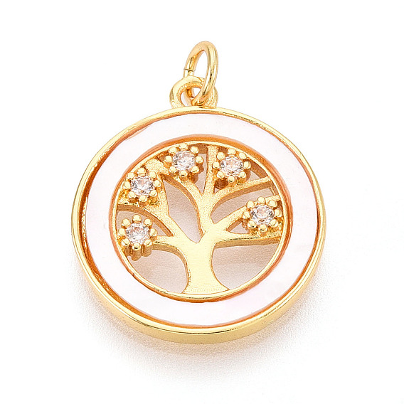 Латунные микропаве прозрачные подвески с фианитом, без кадмия и без свинца, с оболочкой, плоские круглые с деревом, с целью перехода в кольце