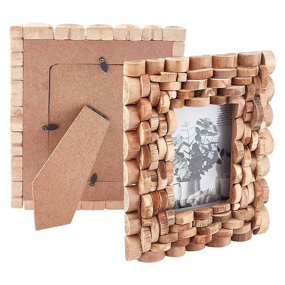 Natural Wood Photo Frames, for Tabletop Display Photo Frame, Rectangle