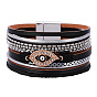 Bohemian Ethnic Style Eye-shaped Bracelet with Vintage Wide Brim - European and American Fashion