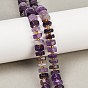 Природный аметист нитей бисера, граненые, диск, Heishi бусы, с бисером