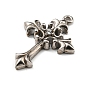 304 Stainless Steel with Rhinestone Pendants, Cross Charms