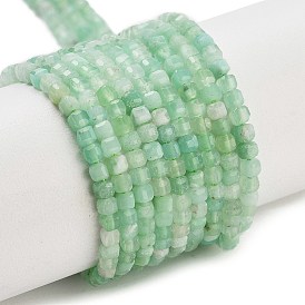 Natural Chrysoprase Beads Stands, Faceted Table Cut Cube