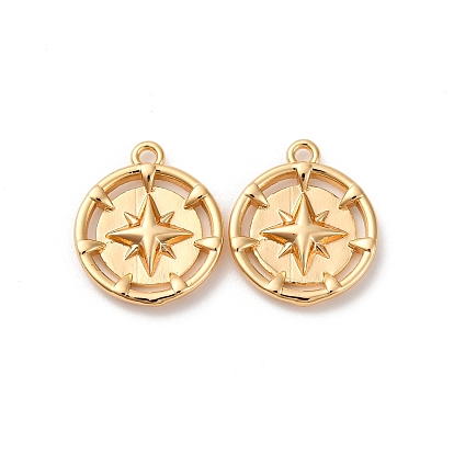 Латунные подвески, без кадмия, без никеля и без свинца, плоские круглые и звездные подвески