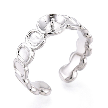 Овальные латунные манжетные кольца, за половину пробурено бисера