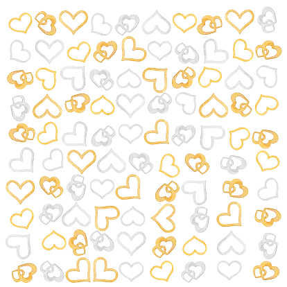 1400 Pcs Brass Computer Patch Cabochons, Nail Art Decoration Accessories, DIY Crystal Epoxy Resin Material Filling, Heart