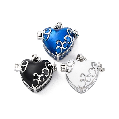 Латунь эмаль Locket подвески, стойки покрытие, долговечный, без свинца и без кадмия, шарма сердца