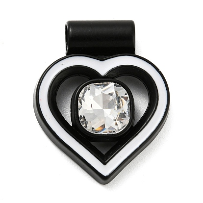 Alloy Enamel Pendants, Heart Glass Charms, Lead Free & Cadmium Free