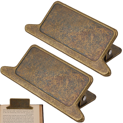 2Pcs Alloy Clips, for Paper Document, School Office Supplies, Rectangle