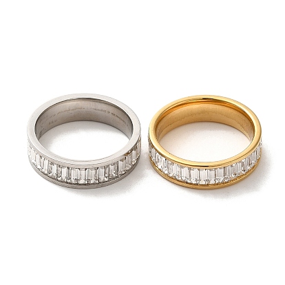 304 кольцо на палец из нержавеющей стали с фианитом