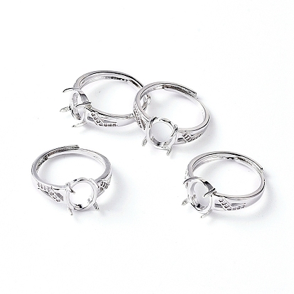 Регулируемая латунные компоненты палец кольцо, 4 настройки кольца зубца когтя, с четким кубического циркония