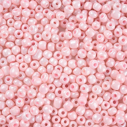 6/0 Glass Seed Beads, Dyed & Heated, Opaque Colours Luster, Round Hole, Round