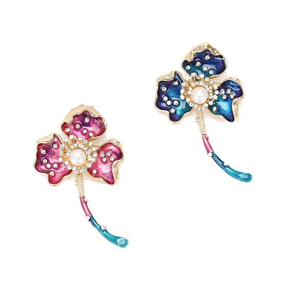 Брошь из сплава с тремя листочками и стразами, с имитацией жемчуга аксессуары для одежды воротник булавка нагрудный цветок