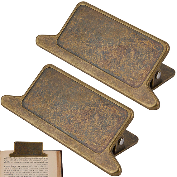 2Pcs Alloy Clips, for Paper Document, School Office Supplies, Rectangle