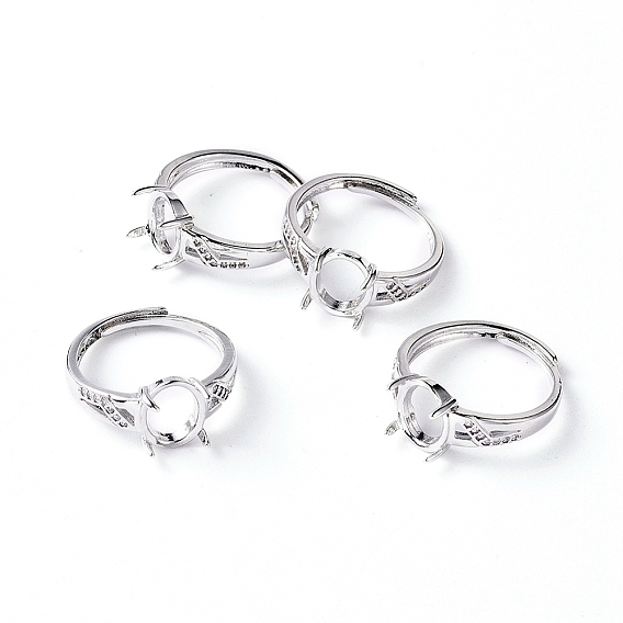 Регулируемая латунные компоненты палец кольцо, 4 настройки кольца зубца когтя, с четким кубического циркония