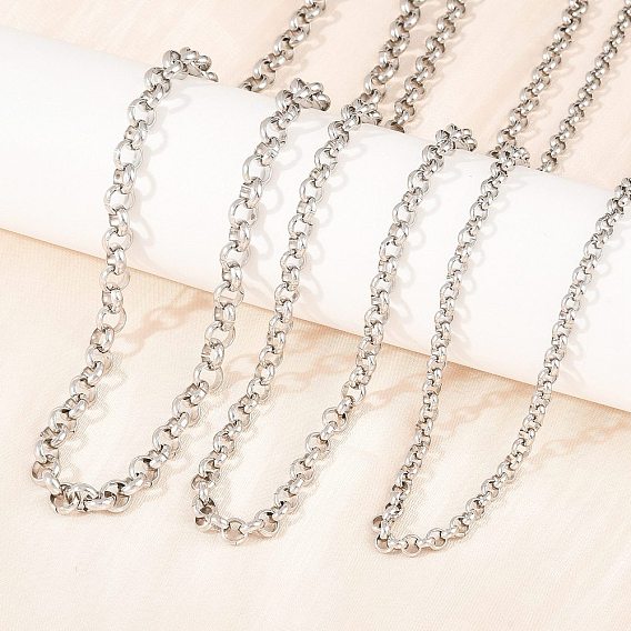 304 Цепочки-колье из нержавеющей стали типа «роло» для мужчин и женщин, без потускнения