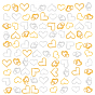 1400 Pcs Brass Computer Patch Cabochons, Nail Art Decoration Accessories, DIY Crystal Epoxy Resin Material Filling, Heart