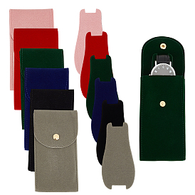 6 шт. 6 Цветные плюшевые тканевые мешочки для хранения часов с кнопкой, прямоугольные