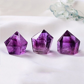 Tower Natural Amethyst Display Decorations, Healing Stone Wands, for Reiki Chakra Meditation Therapy Decos, Hexagon Prism