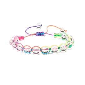 Rundes geflochtenes Perlenarmband aus natürlichem Quarzkristall, Edelstein verstellbares Armband für Frauen
