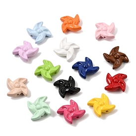 Baking Paint Opaque Acrylic Beads, Windmill