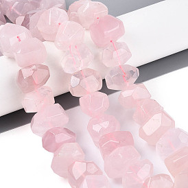 Природного розового кварца нитей бисера, граненый самородки