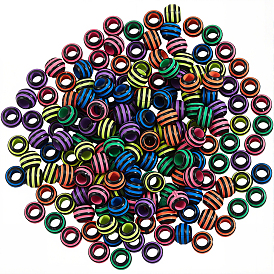 200шт. бусины из европейских бусин, окрашенные акриловой краской из баллончика, бусины с большим отверстием, рондель с полосой
