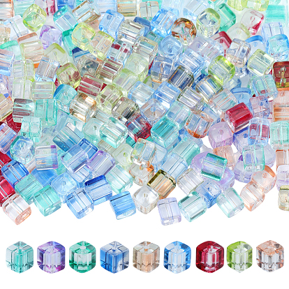 270шт 9 цвета краска для выпечки прозрачные стеклянные бусины, кубические
