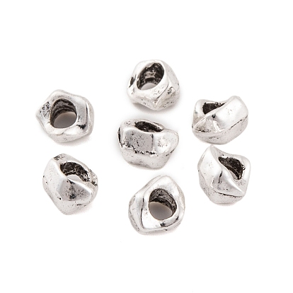 Старинные тибетские бусины из серебряного сплава, без свинца и без кадмия, бусины с отверстиями, неправильный круг