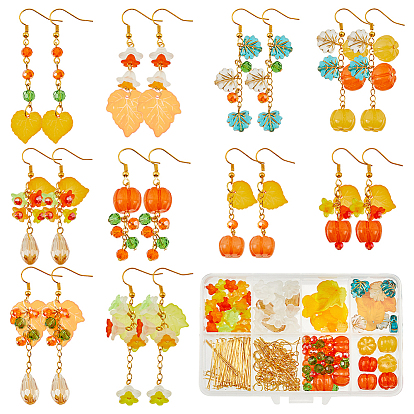 Kits de fabrication de boucles d'oreilles pendantes en acrylique et en verre pour Thanksgiving