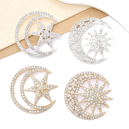 Подвески из сплава и страза, луна