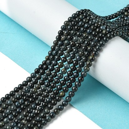 Нити натуральных бусин синего тигрового глаза (окрашенные и нагретые), класс А, окрашенные, круглые