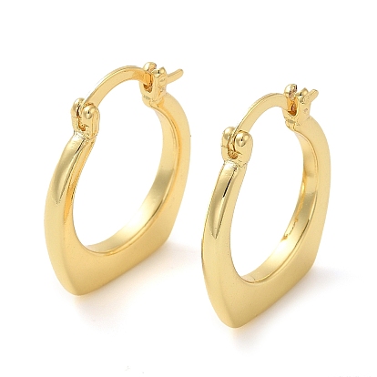 Rack Plating Brass Hoop Earring, Long-Lasting Plated, Cadmium Free & Lead Free