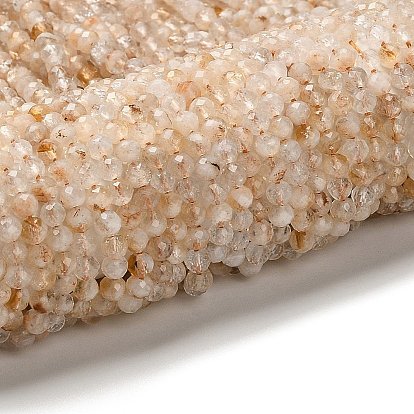Природный желтый кварц нитей бисера, граненые, круглые