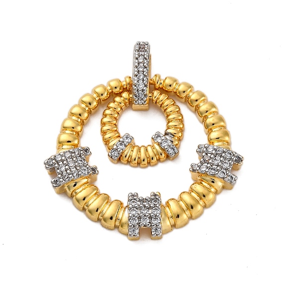 Латунные микро проложить кубического циркония подвески, круглые, долговечный, без кадмия и без свинца, стойки покрытие