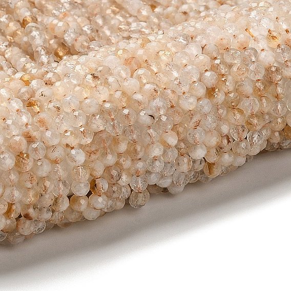 Природный желтый кварц нитей бисера, граненые, круглые