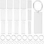 Набор для изготовления брелока для самостоятельной штамповки, включая 201 прямоугольные подвески из нержавеющей стали, 304 брелоки из нержавеющей стали сплит