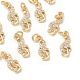 SHEGRACE Brass Micro Pave Cubic Zirconia Pendants, Musical Note Charms, Cadmium Free & Nickel Free & Lead Free, Clear