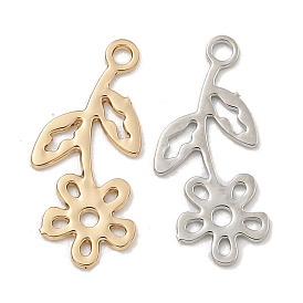 Rack Plating Brass Charms,  Long-Lasting Plated, Flower