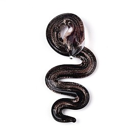 Большие подвески, лэмпворк, ручная работа , змея, с блеском порошок