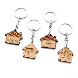 Porte-clés en bois de maison pour femmes