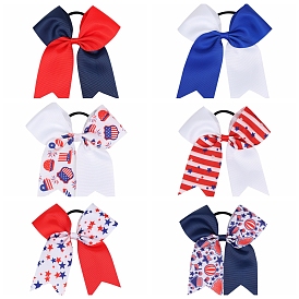 Independence Day Bowknot Cloth Hair Ties, Hair Accessories, for Girls or Women