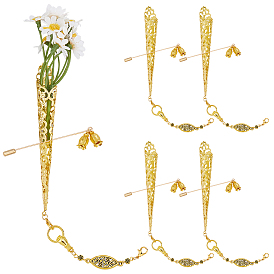 10pcs 2 styles broches en fer, avec pendentif en alliage