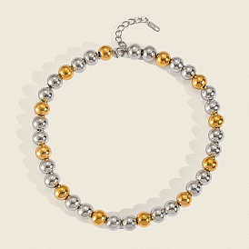 Европейские 304 серебряные круглые бусины из нержавеющей стали для женщин