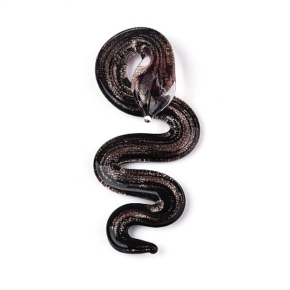 Большие подвески, лэмпворк, ручная работа , змея, с блеском порошок